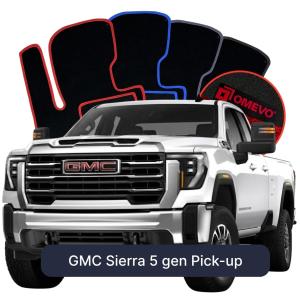OMEVO Velour Car Mats for GMC Sierra 5 gen Pick-up (2018–2025)