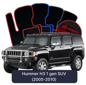 OMEVO Velour Car Mats for Hummer H3 1 gen SUV (2005-2010)