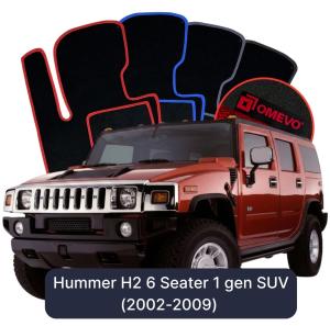 OMEVO Velour Car Mats for Hummer H2 6 Seater 1 gen SUV (2002-2009)