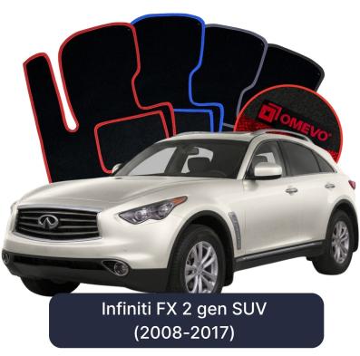 Velour car mats OMEVO for Infiniti FX 2 gen SUV (2008-2017)