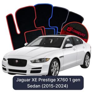 OMEVO Velour Car Mats for Jaguar XE Prestige X760 1 gen Sedan (2015-2024)