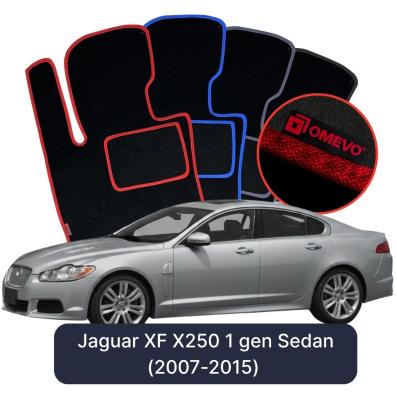 Velour car mats OMEVO for Jaguar XF X250 1 gen Sedan (2007-2015)