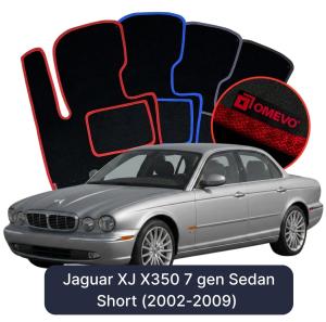 OMEVO Velour Car Mats for Jaguar XJ X350 7 gen Sedan (2002-2009)