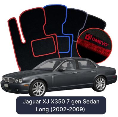 Velour car mats OMEVO for Jaguar XJ X350 7 gen Sedan Long (2002-2009)