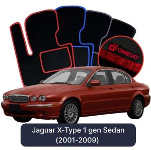 OMEVO Velour Car Mats for Jaguar X-Type 1 gen Sedan (2001-2009)