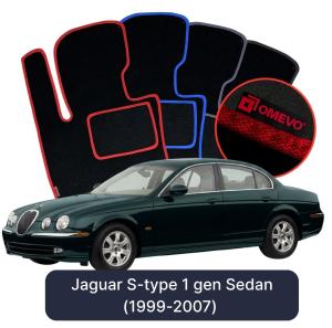 OMEVO Velour Car Mats for Jaguar S-type 1 gen Sedan (1999-2007)