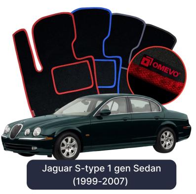 Velour car mats OMEVO for Jaguar S-type 1 gen Sedan (1999-2007)