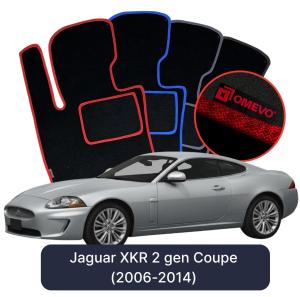 OMEVO Velour Car Mats for Jaguar XKR 2 gen Coupe (2006–2014)