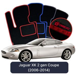OMEVO Velour Car Mats for Jaguar XK 2 gen Coupe (2006-2014)