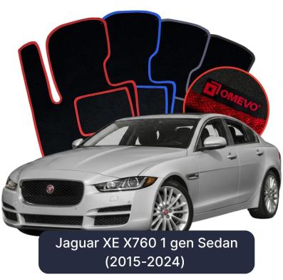 Velour car mats OMEVO for Jaguar XE X760 1 gen Sedan (2015-2024)