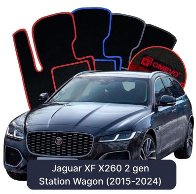 Velour car mats OMEVO for Jaguar XF X260 2 gen Station Wagon (2015-2024)