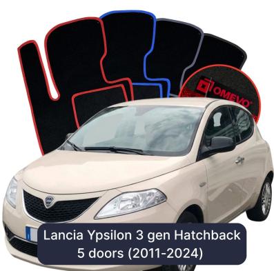 Velour car mats OMEVO for Lancia Ypsilon 3 gen Hatchback 5 doors (2011-2024)