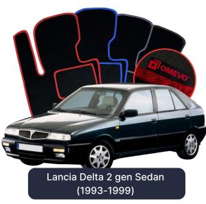 OMEVO Velour Car Mats for Lancia Delta 2 gen Sedan (1993-1999)