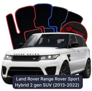 OMEVO Velour Car Mats for Land Rover Range Rover Sport Hybrid 2 gen SUV (2013-2022)