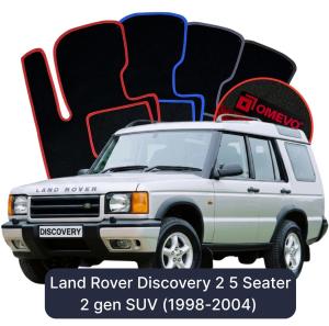OMEVO Velour Car Mats for Land Rover Discovery 2 5 Seater 2 gen SUV (1998-2004)