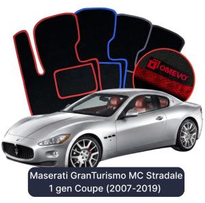 OMEVO Velour Car Mats for Maserati GranTurismo MC Stradale 1 gen Coupe (2007-2019)