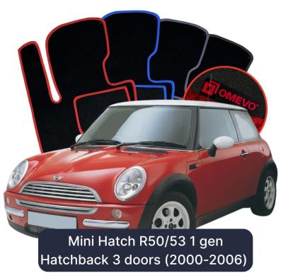 Velour car mats OMEVO for Mini Hatch R50/53 1 gen Hatchback 3 doors (2000-2006)