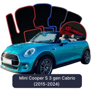 OMEVO Velour Car Mats for Mini Cooper S 3 gen Cabrio (2015-2024)