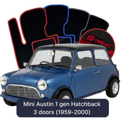 Velour car mats OMEVO for Mini Austin 1 gen Hatchback 3 doors (1959-2000)