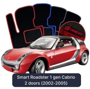 OMEVO Velour Car Mats for Smart Roadster 1 gen Cabrio 5 doors (2002-2005)