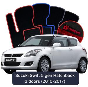OMEVO Velour Car Mats for Suzuki Swift 5 gen Hatchback 3 doors (2010-2017)