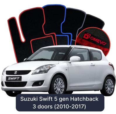 Velour car mats OMEVO for Suzuki Swift 5 gen Hatchback 3 doors (2010-2017)