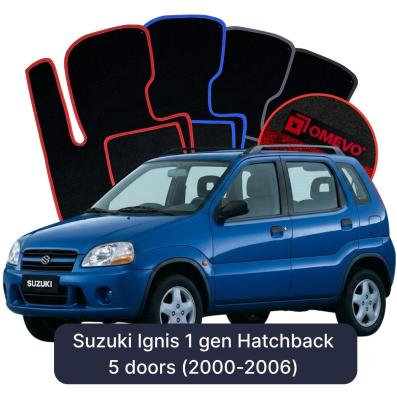 Velour car mats OMEVO for Suzuki Ignis 1 gen Hatchback 5 doors (2000-2006)