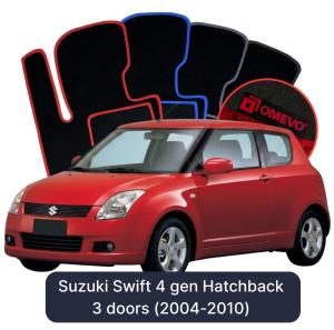 OMEVO Velour Car Mats for Suzuki Swift 4 gen Hatchback 3 doors (2004-2010)