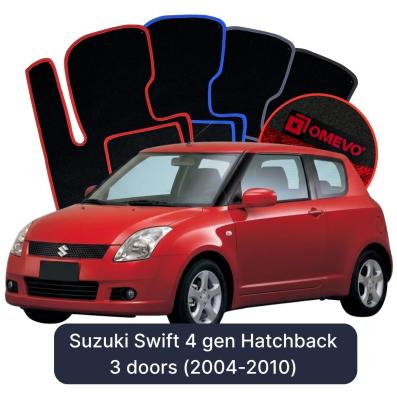 Velour car mats OMEVO for Suzuki Swift 4 gen Hatchback 3 doors (2004-2010)