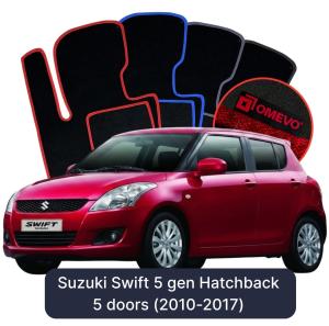 OMEVO Velour Car Mats for Suzuki Swift 5 gen Hatchback 5 doors (2010-2017)