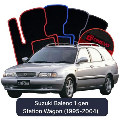 Velour car mats OMEVO for Suzuki Baleno 1 gen Station Wagon (1995-2004)