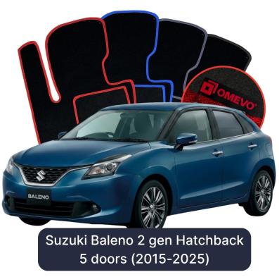 Velour car mats OMEVO for Suzuki Baleno 2 gen Hatchback 5 doors (2015-2025)