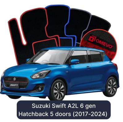 Velour car mats OMEVO for Suzuki Swift A2L 6 gen Hatchback 5 doors (2017-2024)