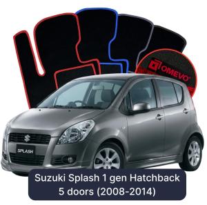 OMEVO Velour Car Mats for Suzuki Splash 5 gen Hatchback 5 doors (2008-2014)