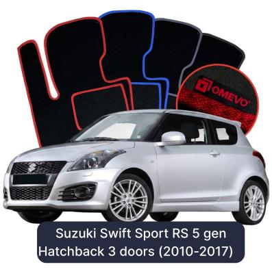 Velour car mats OMEVO for Suzuki Swift Sport RS 5 gen Hatchback 3 doors (2010-2017)