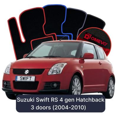 Velour car mats OMEVO for Suzuki Swift RS 4 gen Hatchback 3 doors (2004-2010)