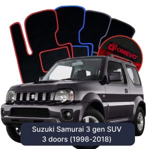 OMEVO Velour Car Mats for Suzuki Samurai 3 gen SUV 2 doors (1998-2018)