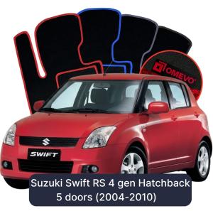 OMEVO Velour Car Mats for Suzuki Swift RS 4 gen Hatchback 5 doors (2004-2010)