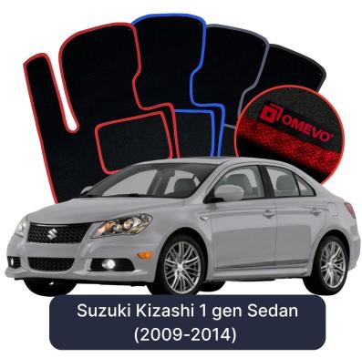 Velour car mats OMEVO for Suzuki Kizashi 1 gen Sedan (2009-2014)