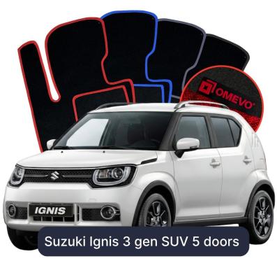 Velour car mats OMEVO for Suzuki Ignis 3 gen SUV 5 doors (2016-2025)