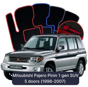 OMEVO Velour Car Mats for Mitsubishi Pajero Pinin 1 gen SUV 5 doors (1998-2007)