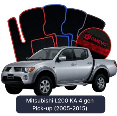 Velour car mats OMEVO for Mitsubishi L200 KA 4 gen Pick-up (2005-2015)
