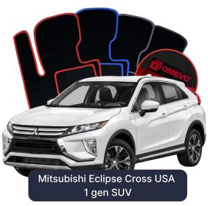 OMEVO Velour Car Mats for Mitsubishi Eclipse Cross USA Version 1 gen SUV (2018-2025)