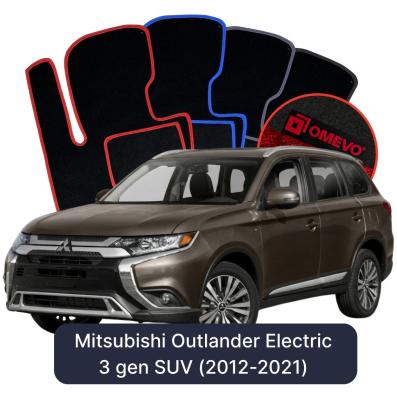Velour car mats OMEVO for Mitsubishi Outlander Electric 3 gen SUV (2012-2021)