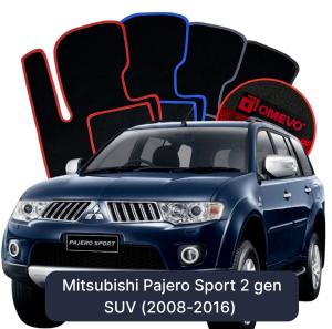OMEVO Velour Car Mats for Mitsubishi Pajero Sport 2 gen SUV (2008-2016)