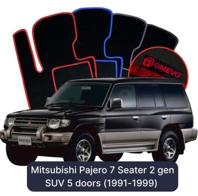 Velour car mats OMEVO for Mitsubishi Pajero 7 Seater 2 gen SUV 5 doors (1991-1999)