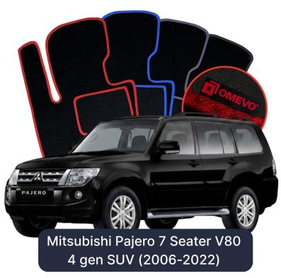 Velour car mats OMEVO for Mitsubishi Pajero 7 Seater V80 4 gen SUV (2006-2022)