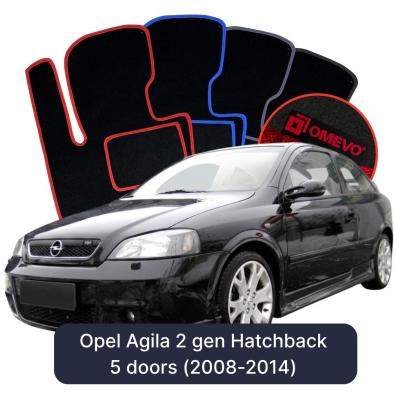 Velour car mats OMEVO for Opel Astra G 2 gen Hatchback 3 doors (1998-2009)