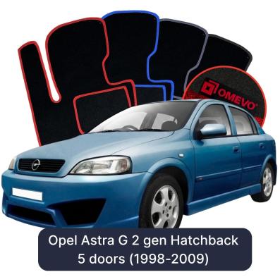 Velour car mats OMEVO for Opel Astra G 2 gen Hatchback 5 doors (1998-2009)