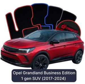 OMEVO Velour Car Mats for Opel Grandland Business Edition 1 gen SUV (2017-2024)